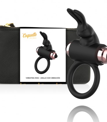 Coquette Cock Ring Anillo Vibrador Negro / Gold